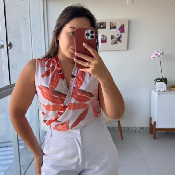 Body Ana Floral Laranja - Imagem 2