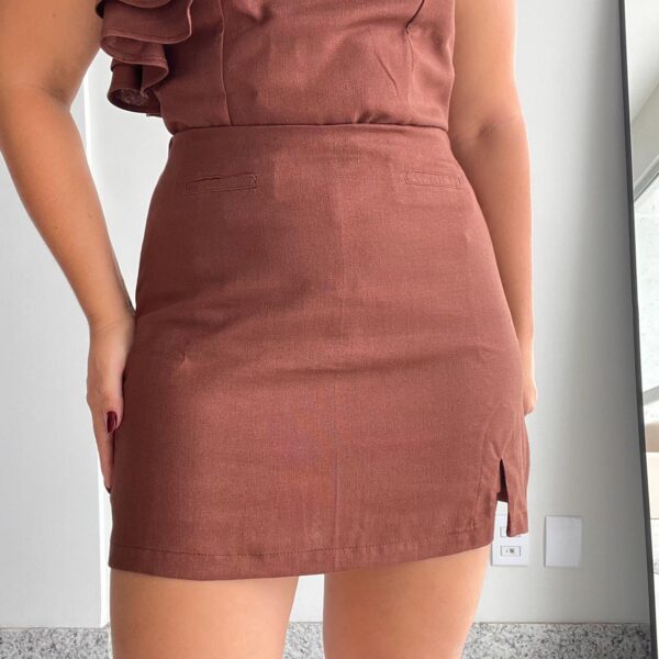 Short saia Isabella marrom - Imagem 4