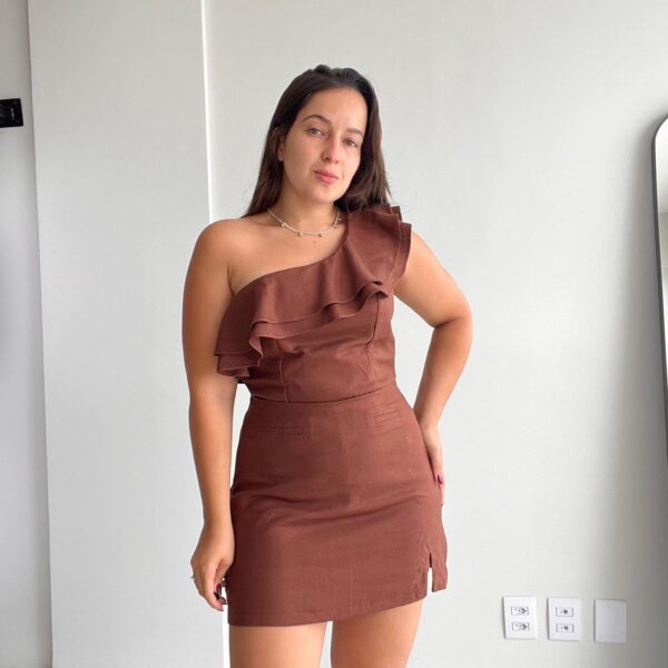 Short saia Isabella marrom - Imagem 2