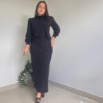 Saia Cecília longuete Preta