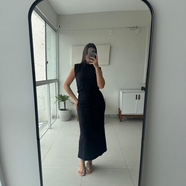 Saia Cecília longuete Preta - Imagem 2