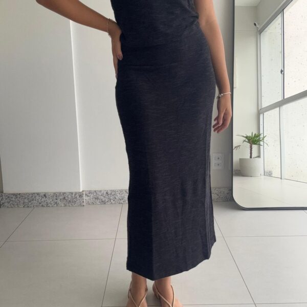 Saia Cecília longuete Preta - Imagem 4