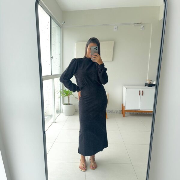 Blusa Cecília Preta manga longa - Imagem 3
